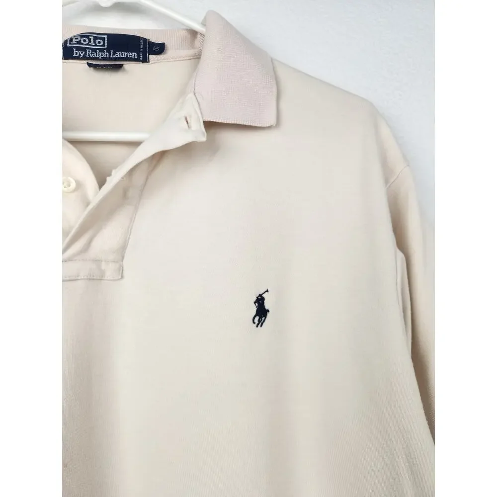 Vintage Polo by Ralph Lauren Polo T-Shirt Cream Men Size Small Short Sleeve